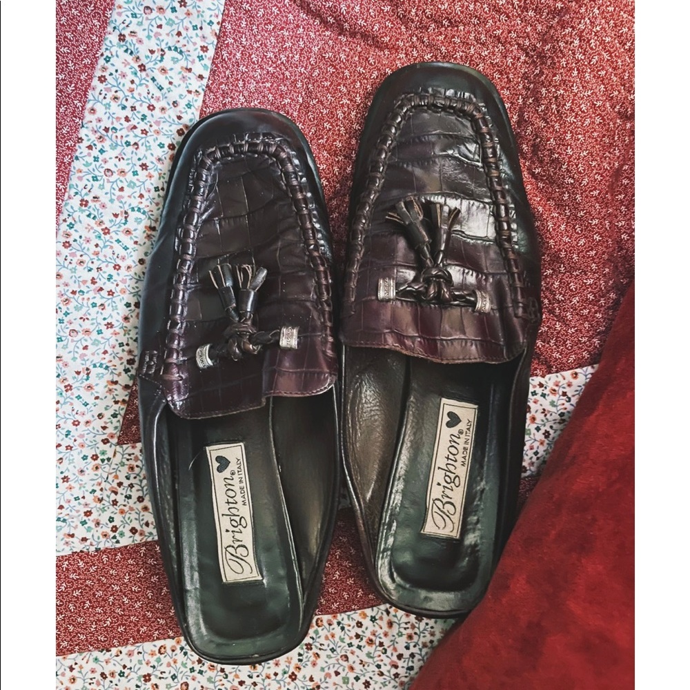 Brighton Vintage Leather 'Julie' Mules with Tassels